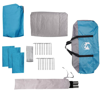 vidaXL Tente de camping avec auvent 5 personnes Bleu Imperméable
