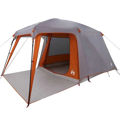 vidaXL Tente de camping avec auvent 5 personnes Gris et orange Imperméable