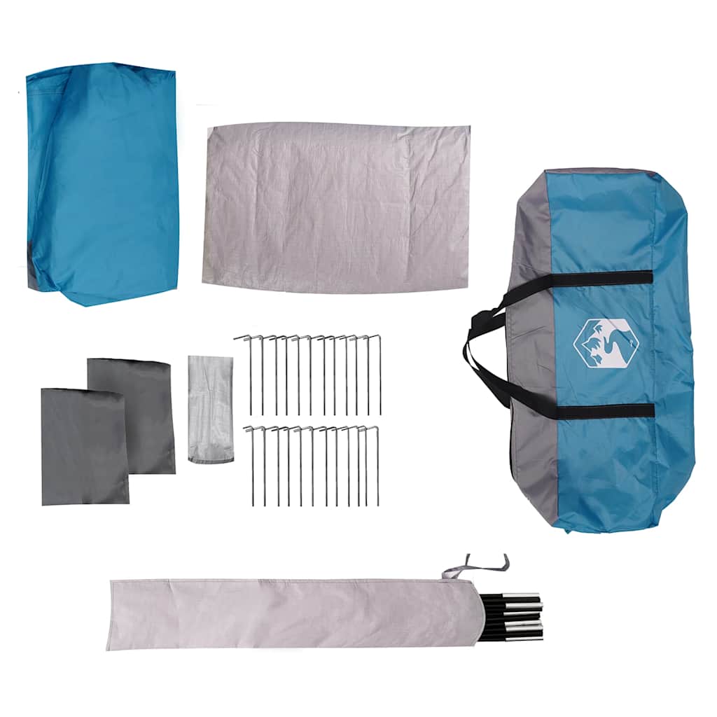 vidaXL Tente familiale avec auvent 9 personnes Bleu Imperméable