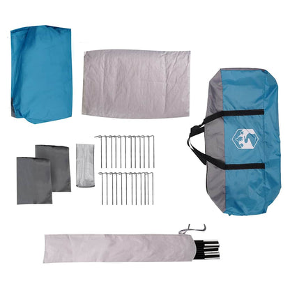 vidaXL Tente familiale avec auvent 9 personnes Bleu Imperméable