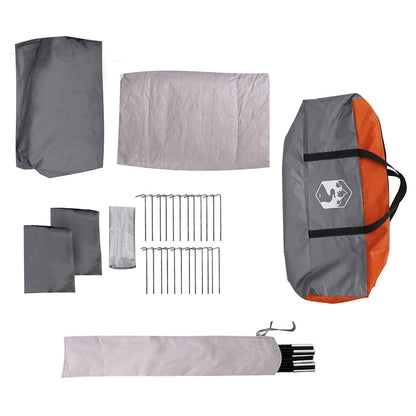 vidaXL Familienzelt mit Vorzelt 9 Personen Grau und Orange Wasserdicht
