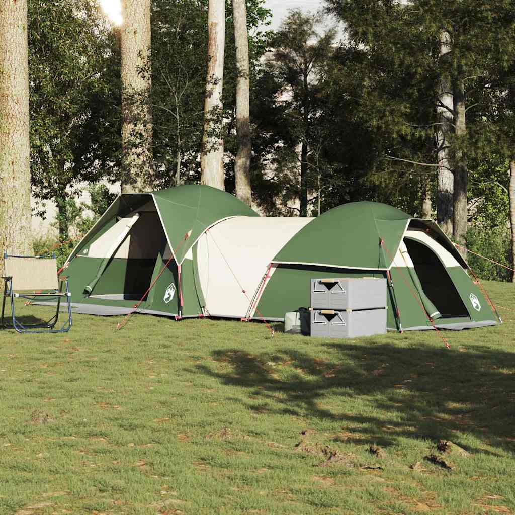 vidaXL Tente de camping 5 personnes Verte Imperméable