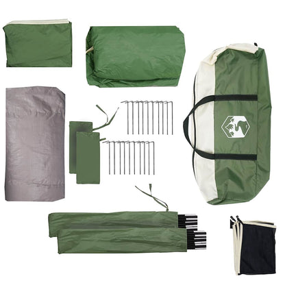 vidaXL Tente de camping 5 personnes Verte Imperméable