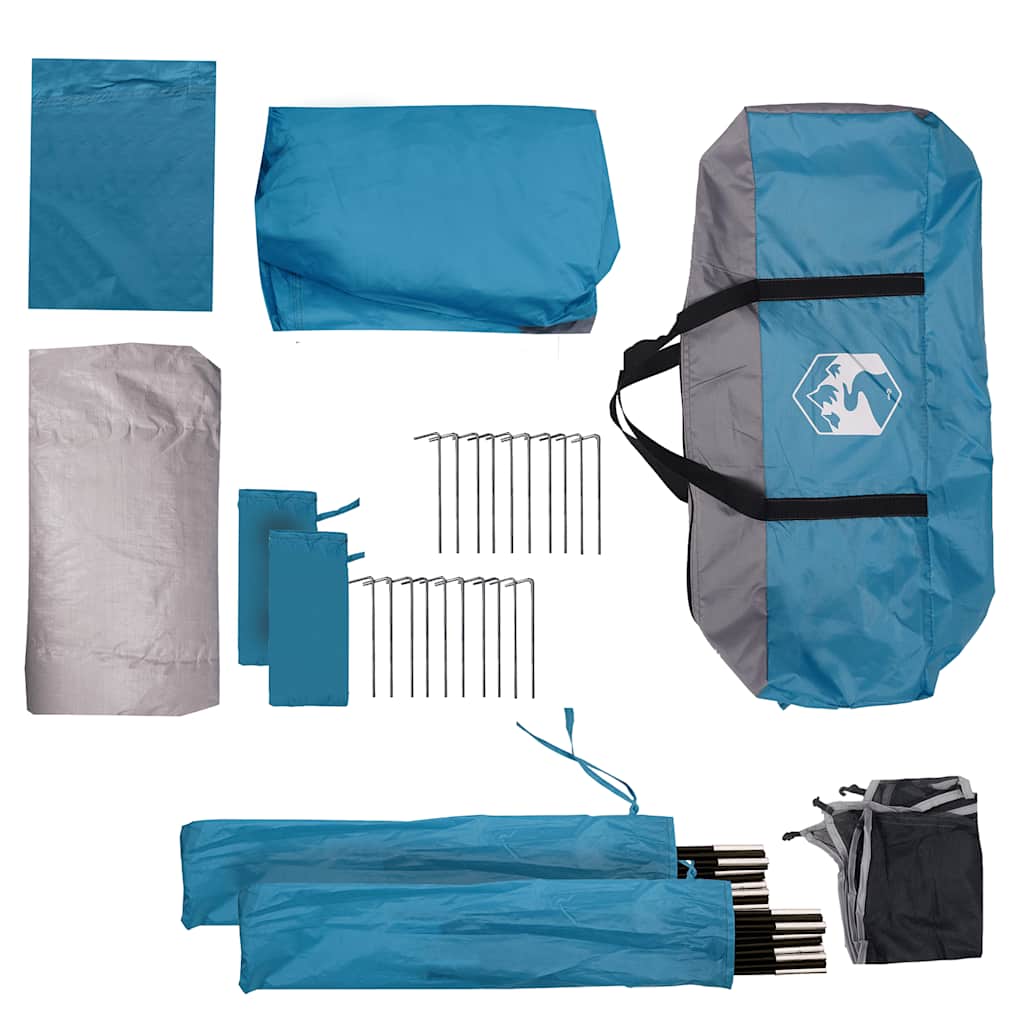 vidaXL Tente de camping 5 personnes Bleu Étanche