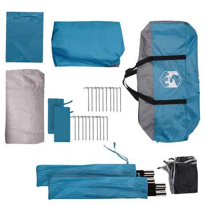 vidaXL Tente de camping 5 personnes Bleu Étanche
