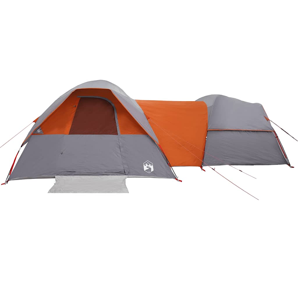 vidaXL Tente de camping 5 personnes gris et orange imperméable