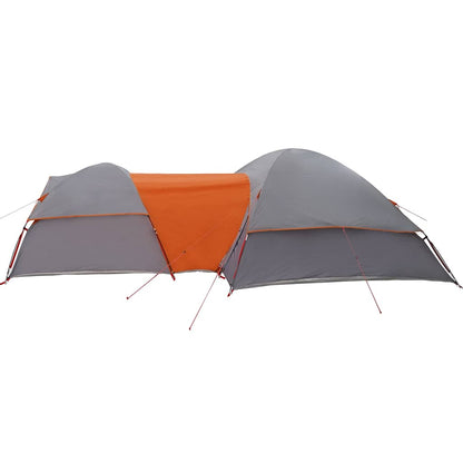 vidaXL Tente de camping 5 personnes gris et orange imperméable