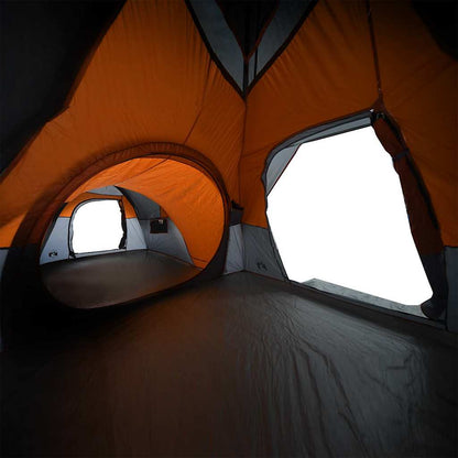vidaXL Tente de camping 5 personnes gris et orange imperméable