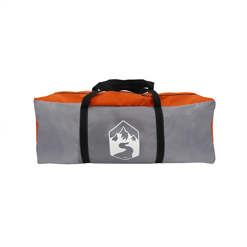 vidaXL Tente de camping 5 personnes gris et orange imperméable