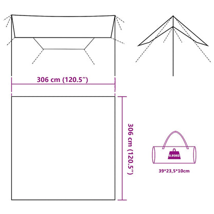 vidaXL Bâche Vert olive 306x306 cm Imperméable