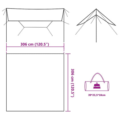 vidaXL Bâche camouflage 306x306 cm Imperméable