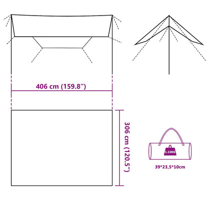 vidaXL Tarp Braun 406x306 cm Wasserdicht