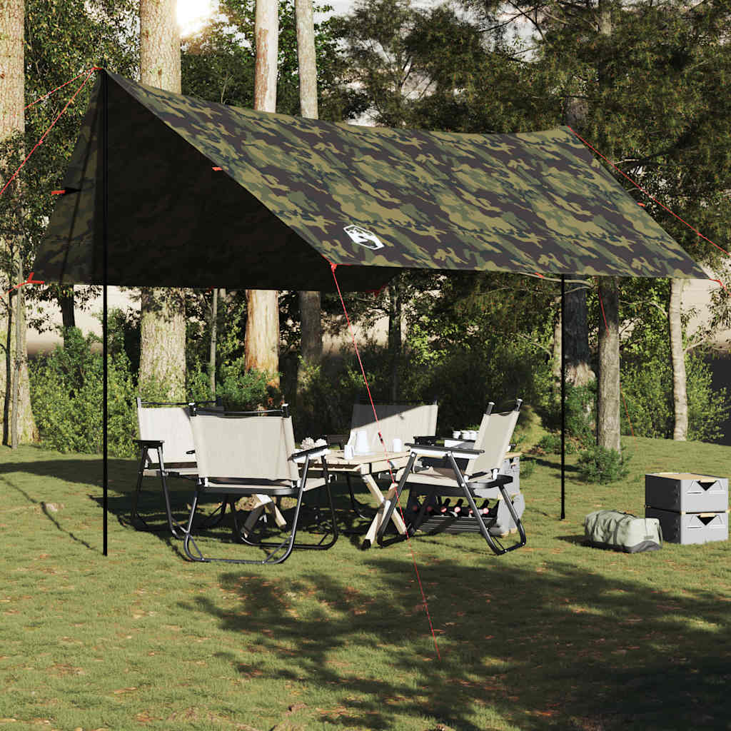 vidaXL Tente de camping camouflage 438x376x212 cm Imperméable