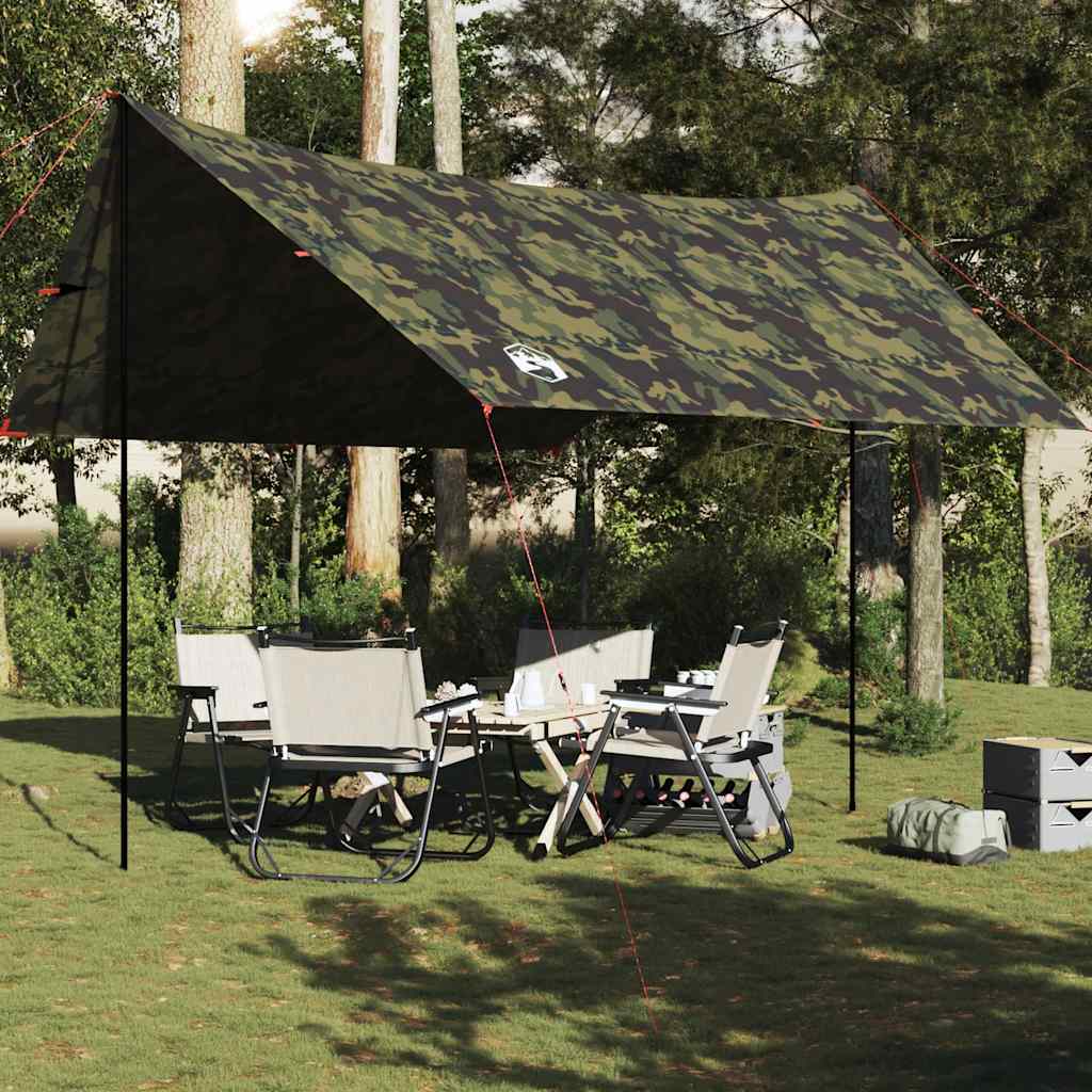 vidaXL Tente de camping camouflage 438x376x212 cm Imperméable