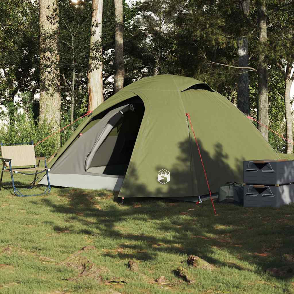 vidaXL Kuppel-Campingzelt 3 Personen Olivgrün Wasserdicht