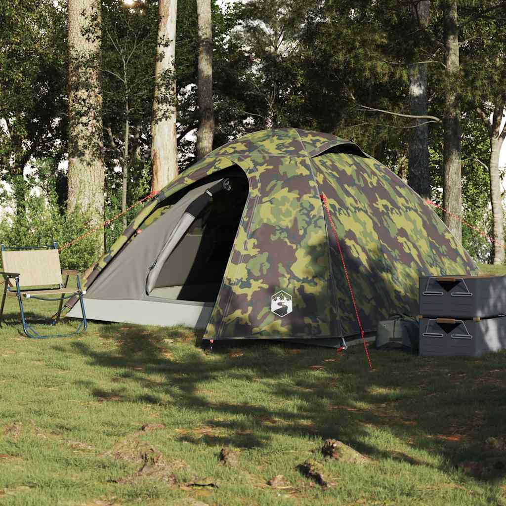 vidaXL Tente dôme de camping 3 personnes motif camouflage étanche