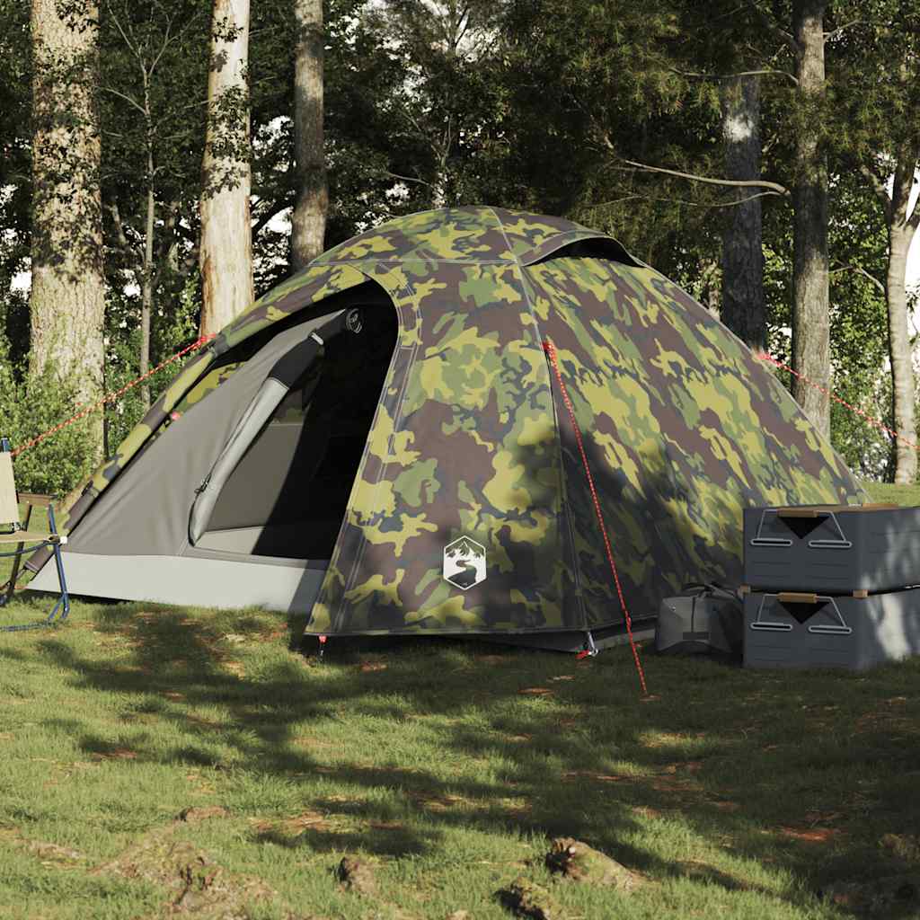 vidaXL Tente dôme de camping 3 personnes motif camouflage étanche