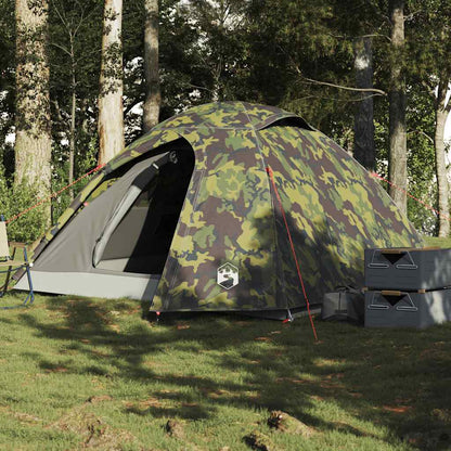 vidaXL Tente dôme de camping 3 personnes motif camouflage étanche
