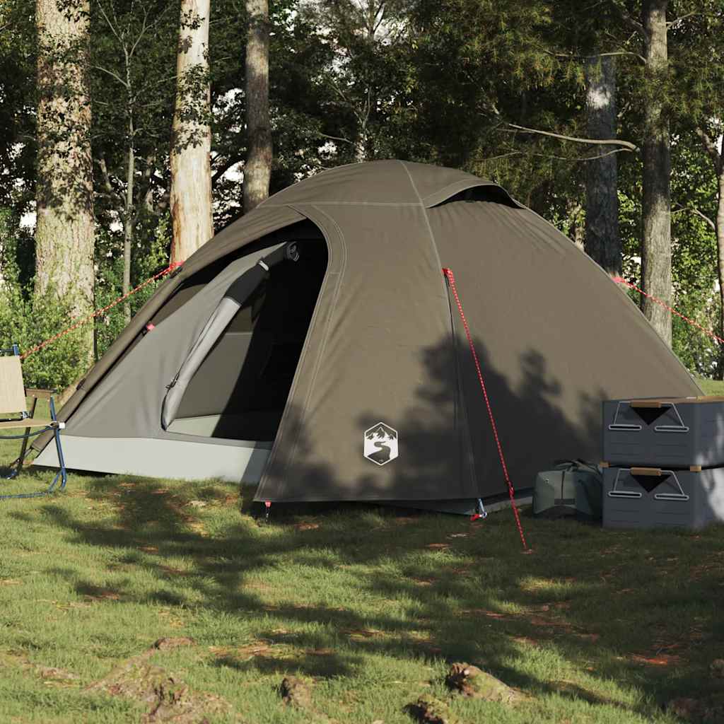 vidaXL Kuppel-Campingzelt 4 Personen Braun Wasserdicht