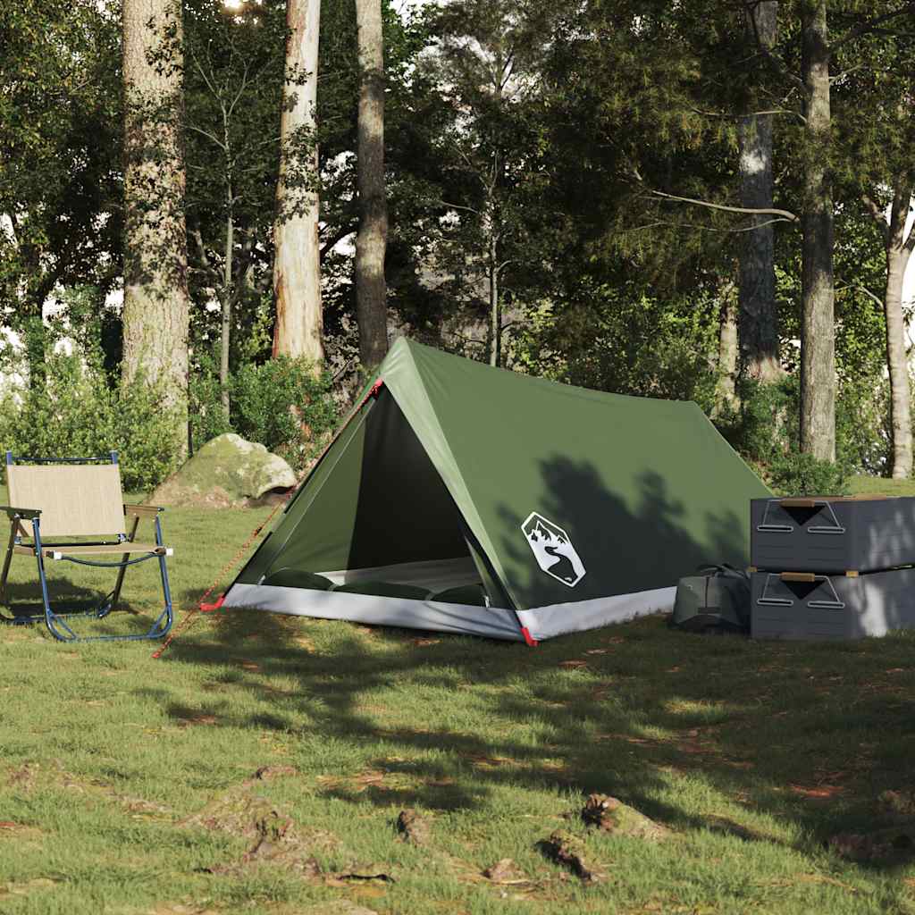 vidaXL Campingzelt 2 Personen Olivgrün Wasserdicht