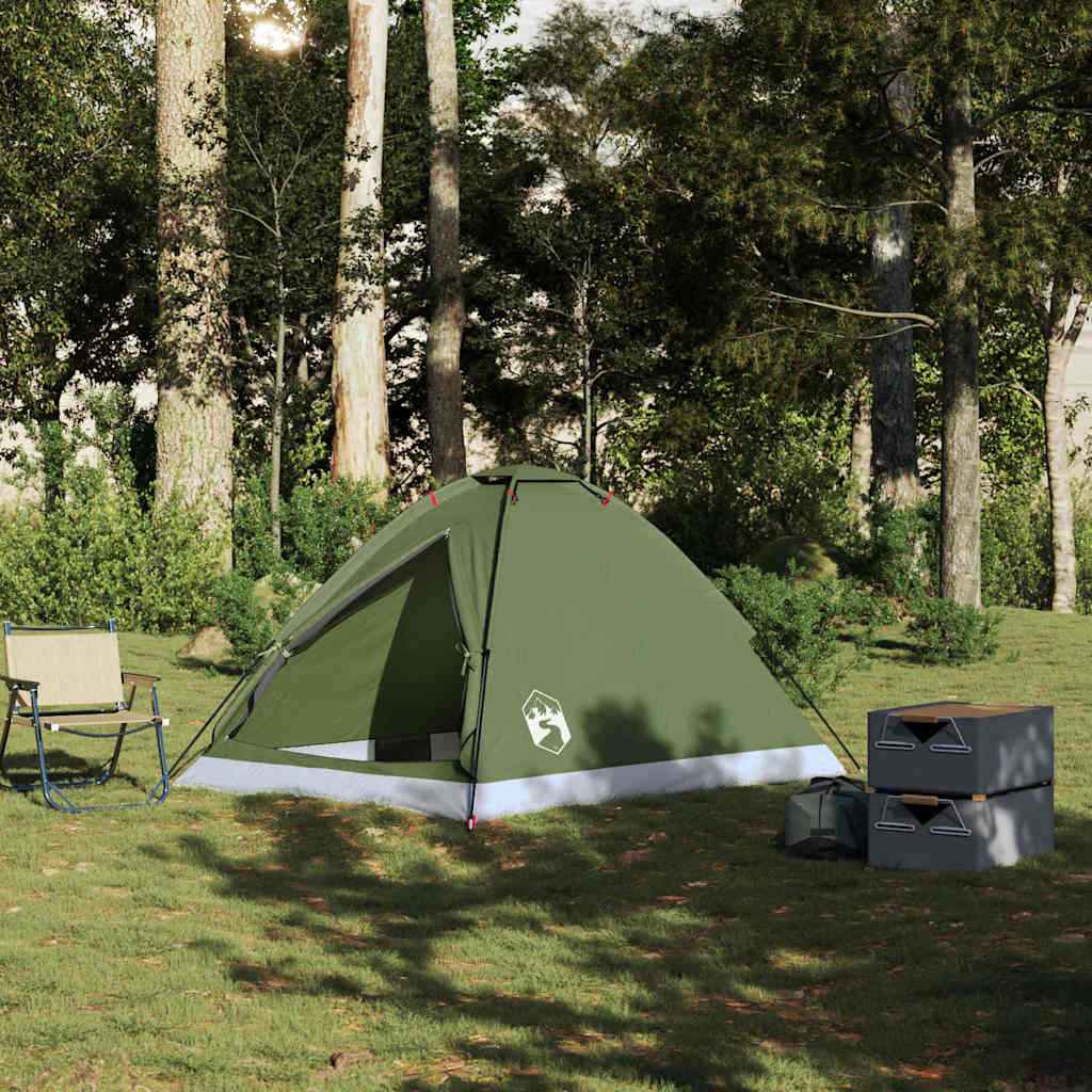 vidaXL Kuppel-Campingzelt 2 Personen Olivgrün Wasserdicht