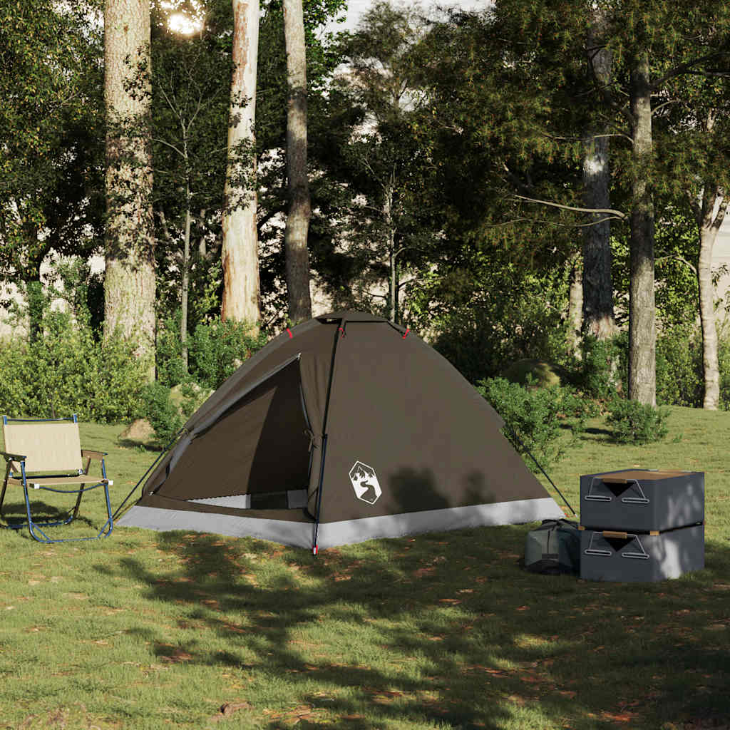 vidaXL Kuppel-Campingzelt 2 Personen Braun Wasserdicht