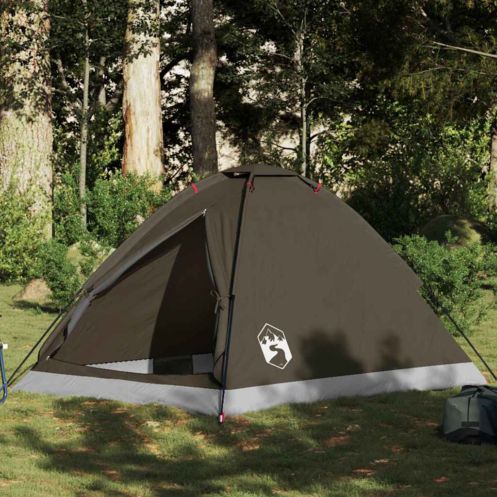 vidaXL Kuppel-Campingzelt 2 Personen Braun Wasserdicht