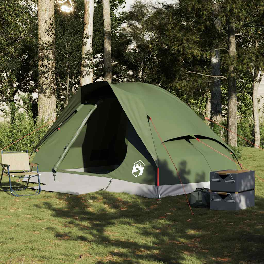 vidaXL Kuppel-Campingzelt 4 Personen Olivgrün Wasserdicht