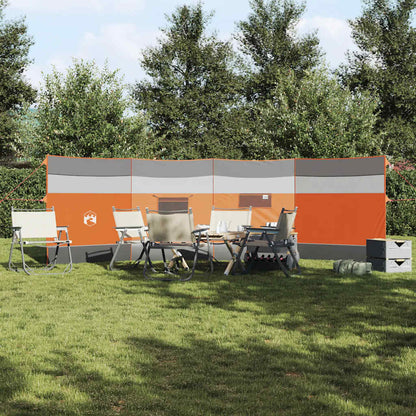 Camping-Windschutz Grau und Orange 510x153 cm Wasserdicht