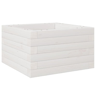 vidaXL Pflanzkübel Weiß 40x40x23 cm Massivholz Kiefer