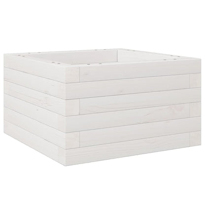 vidaXL Pflanzkübel Weiß 40x40x23 cm Massivholz Kiefer