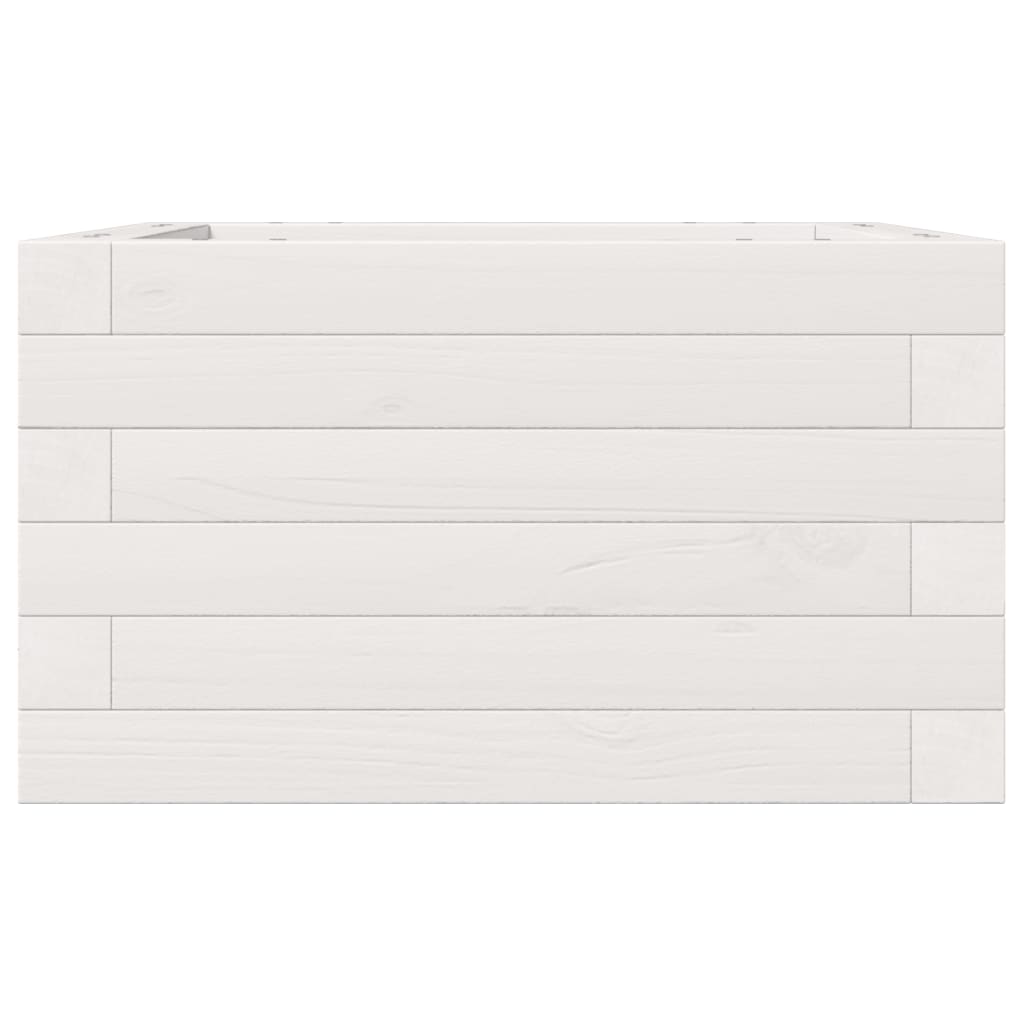 vidaXL Pflanzkübel Weiß 40x40x23 cm Massivholz Kiefer