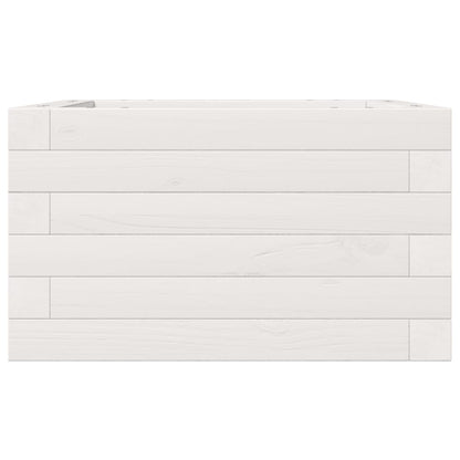 vidaXL Pflanzkübel Weiß 40x40x23 cm Massivholz Kiefer