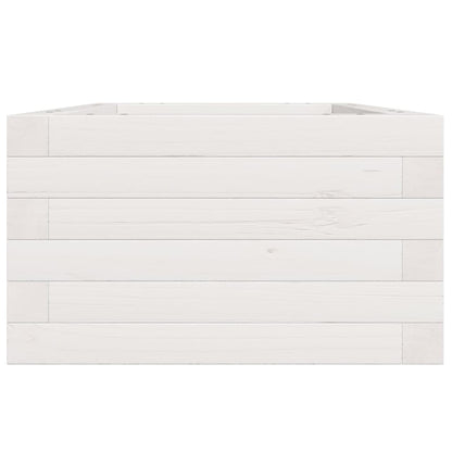 vidaXL Pflanzkübel Weiß 40x40x23 cm Massivholz Kiefer