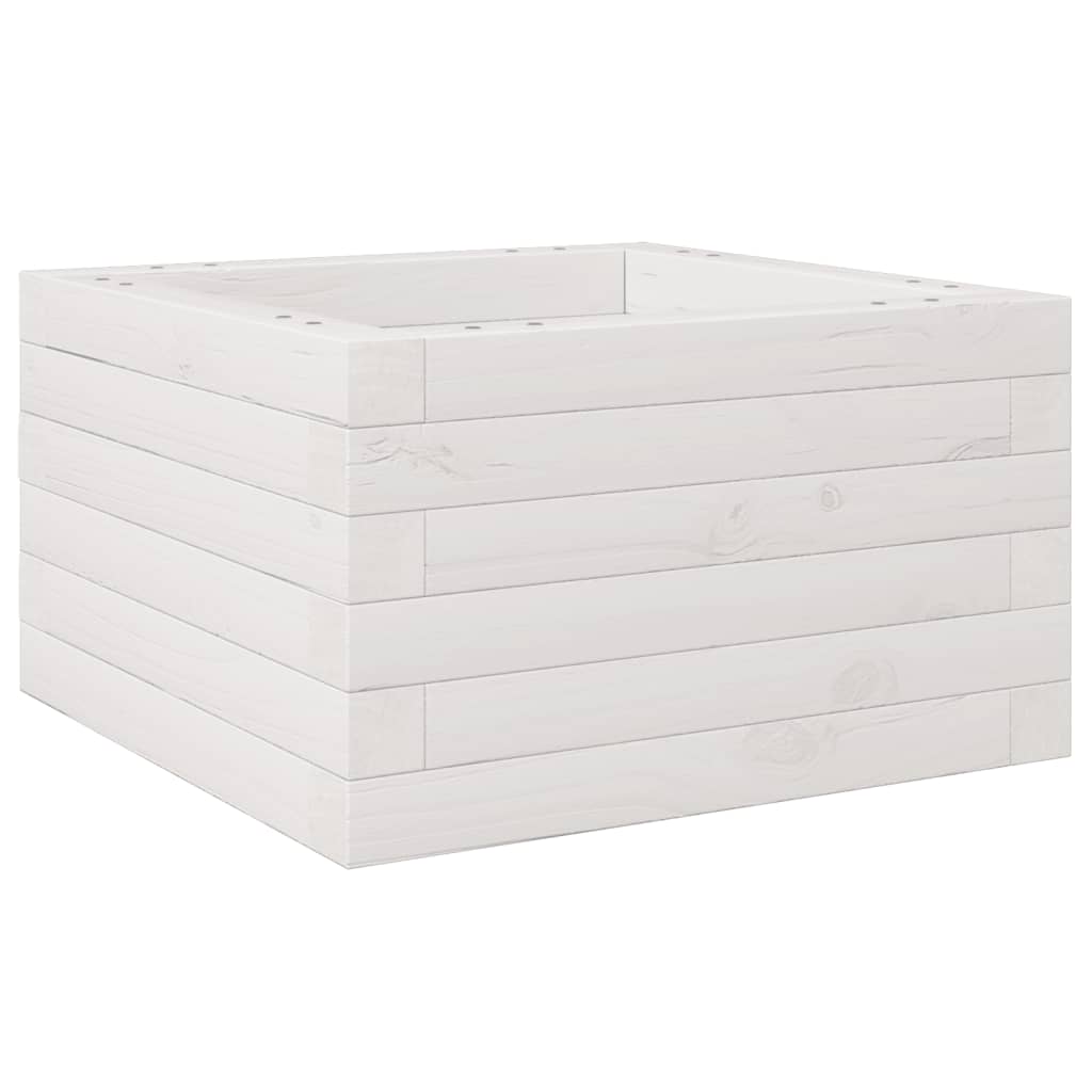 vidaXL Pflanzkübel Weiß 40x40x23 cm Massivholz Kiefer