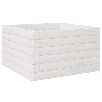 vidaXL Pflanzkübel Weiß 40x40x23 cm Massivholz Kiefer