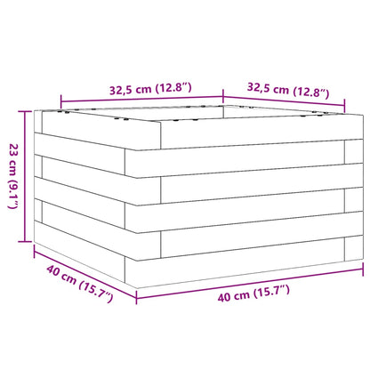 vidaXL Pflanzkübel Wachsbraun 40x40x23 cm Massivholz Kiefer