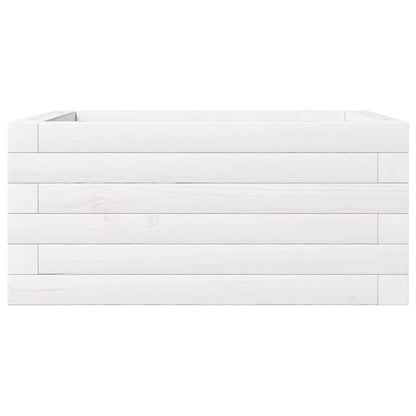 vidaXL Pflanzkübel Weiß 50x50x23 cm Massivholz Kiefer
