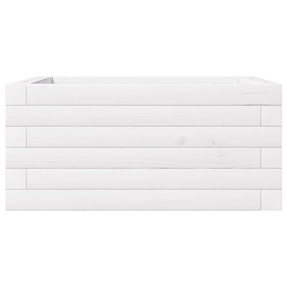 vidaXL Pflanzkübel Weiß 50x50x23 cm Massivholz Kiefer