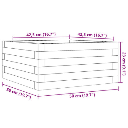 vidaXL Pflanzkübel Wachsbraun 50x50x23 cm Massivholz Kiefer
