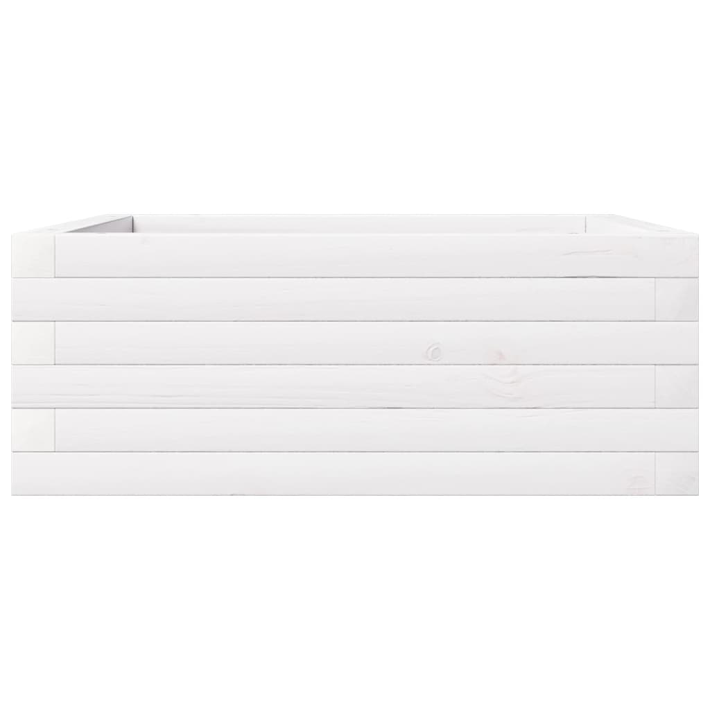 vidaXL Pflanzkübel Weiß 60x60x23 cm Massivholz Kiefer