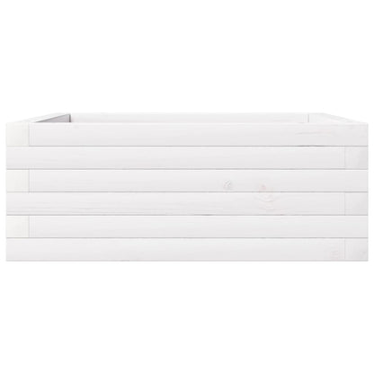 vidaXL Pflanzkübel Weiß 60x60x23 cm Massivholz Kiefer