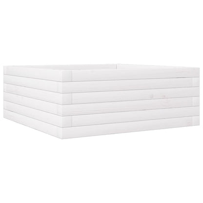 vidaXL Pflanzkübel Weiß 60x60x23 cm Massivholz Kiefer