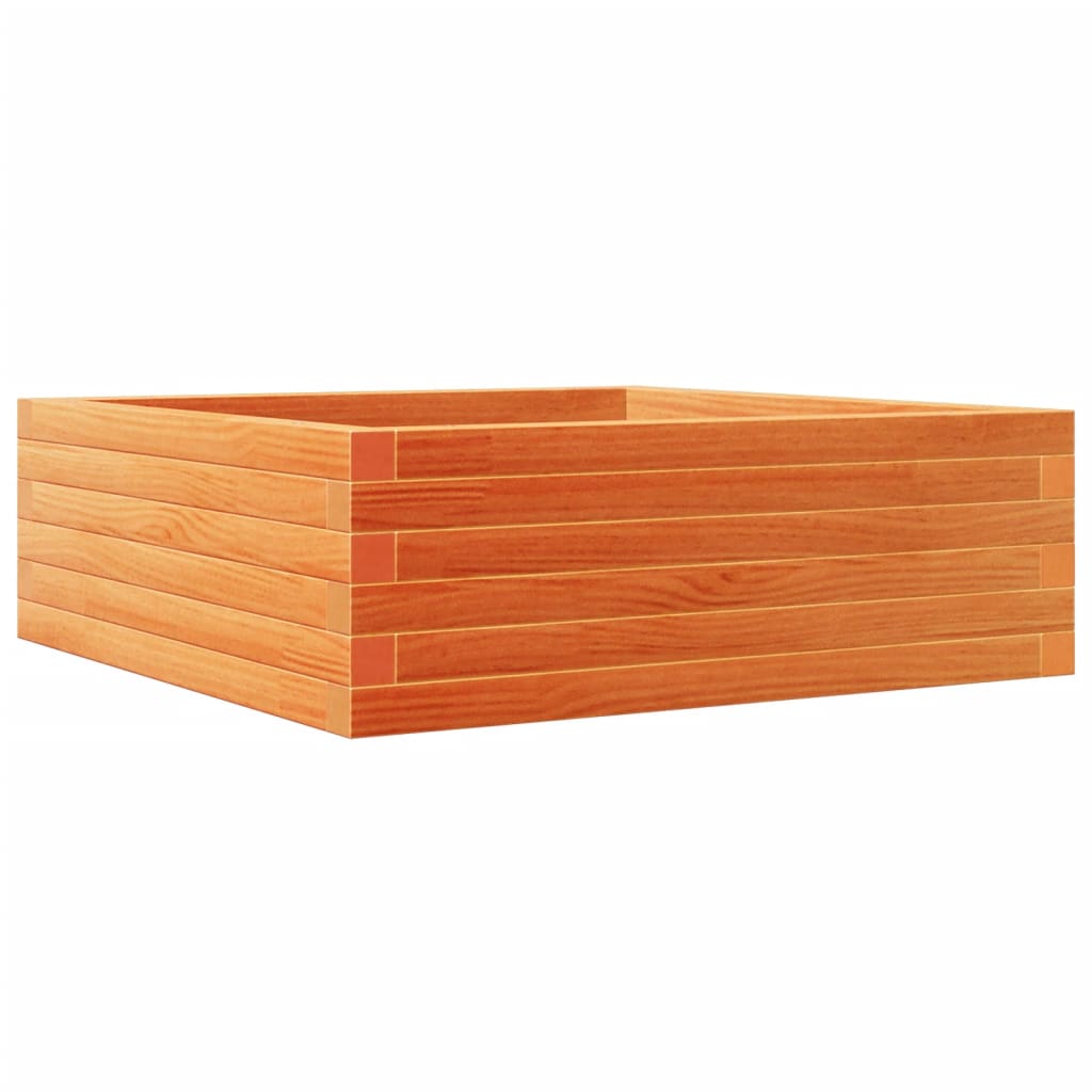 vidaXL Pflanzkübel Wachsbraun 70x70x23 cm Massivholz Kiefer