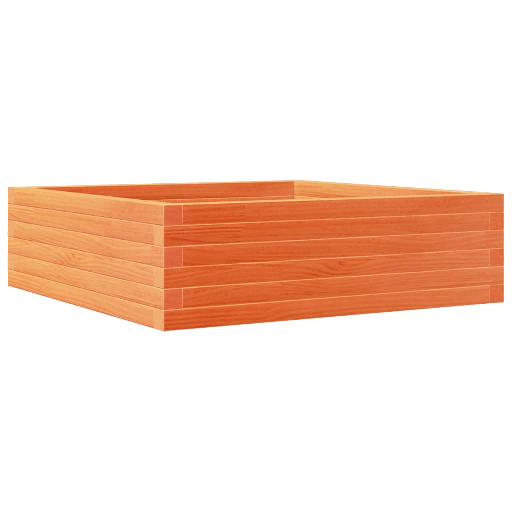 vidaXL Pflanzkübel Wachsbraun 80x80x23 cm Massivholz Kiefer