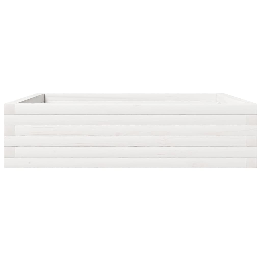 vidaXL Pflanzkübel Weiß 90x90x23 cm Massivholz Kiefer