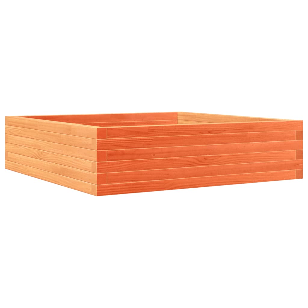 vidaXL Pflanzkübel Wachsbraun 90x90x23 cm Massivholz Kiefer