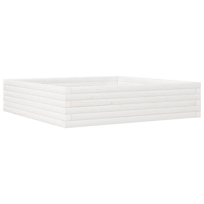 vidaXL Pflanzkübel Weiß 100x100x23 cm Massivholz Kiefer