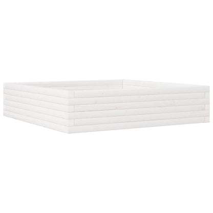 vidaXL Pflanzkübel Weiß 100x100x23 cm Massivholz Kiefer