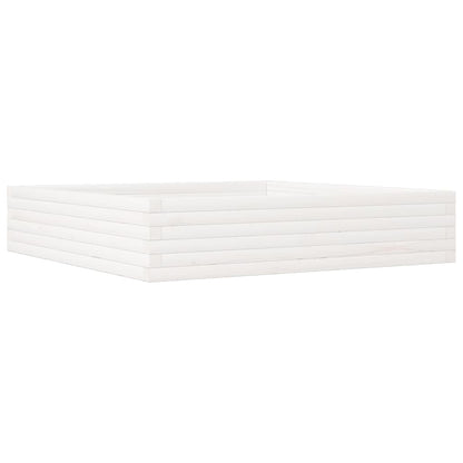 vidaXL Pflanzkübel Weiß 110x110x23 cm Massivholz Kiefer